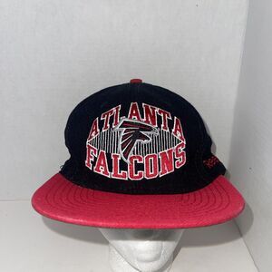 Atlanta Falcons Hat Cap Red Black Snap Back Reebok NFL Football Mens Spell Out